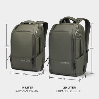 Nomatic Olive Travel Pack 14vs20 Specs Comparison#color_olive