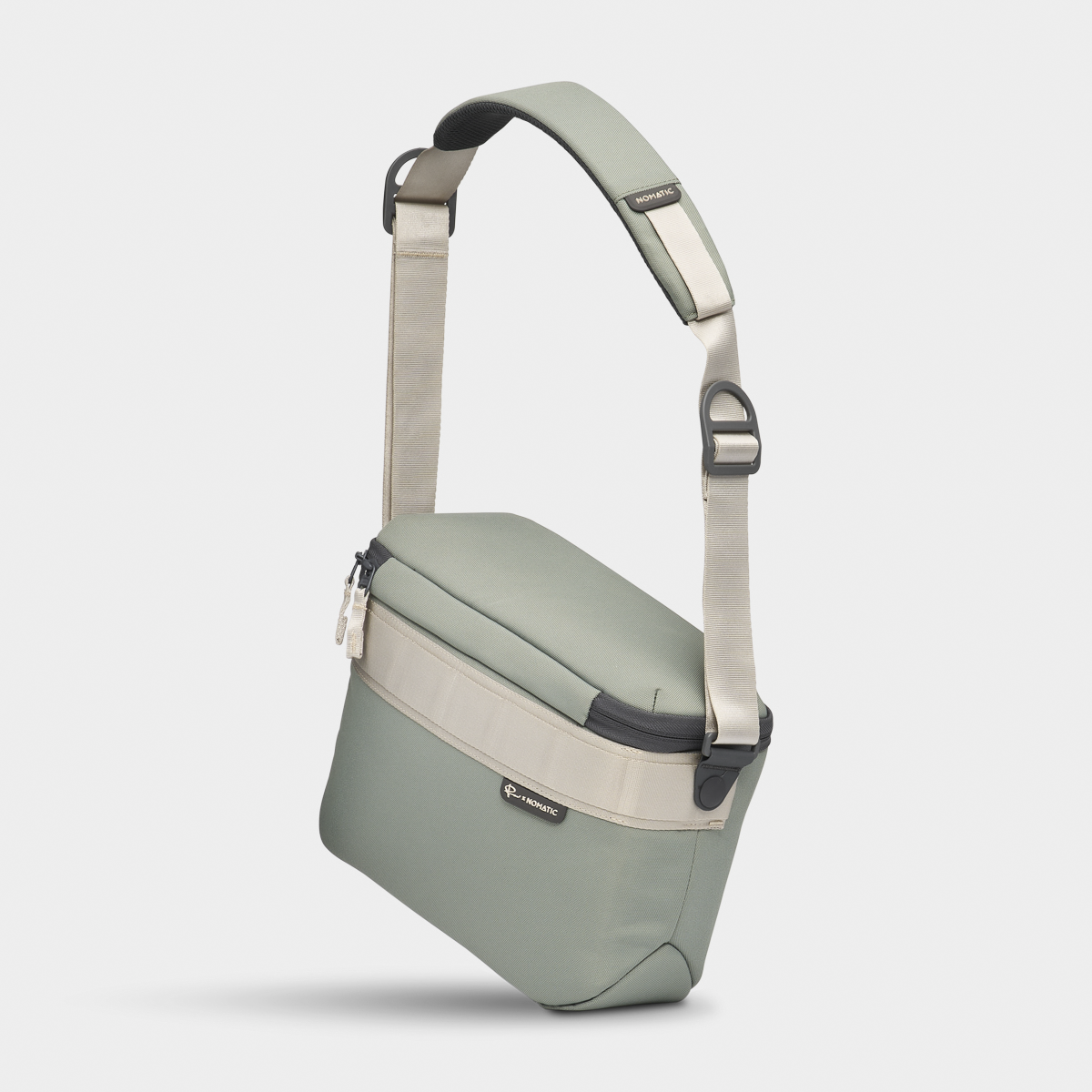 Luma Camera Sling 12L Sage Side Angle View With Strap #color_sage