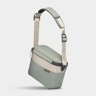 Luma Camera Sling 12L Sage Side Angle View With Strap #color_sage