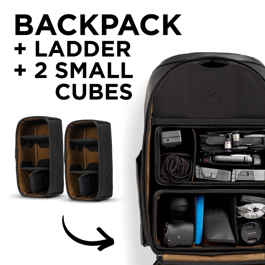 McKinnon Camera Pack 25L Backpack, Ladder, and Two Small Cube#bundle_25l-pack-2-small-cubes